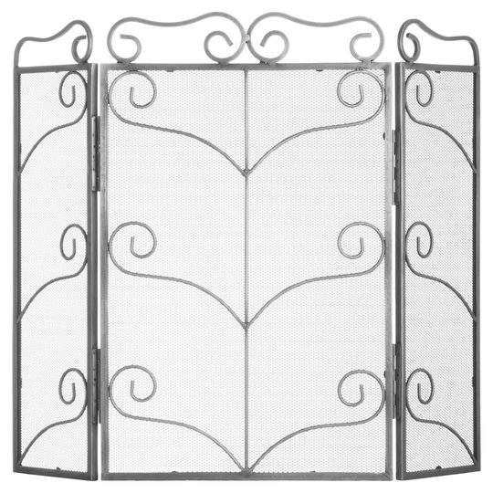 Gerik Large Antique Silver Fireplace Screen