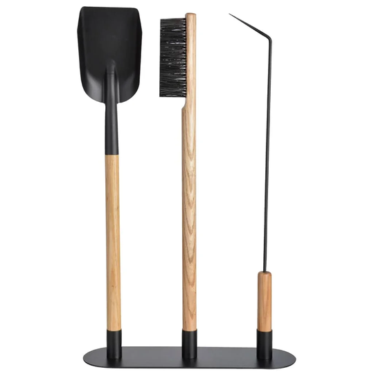 Esschert Design 3 Piece Fireplace Tool Set Carbon Steel