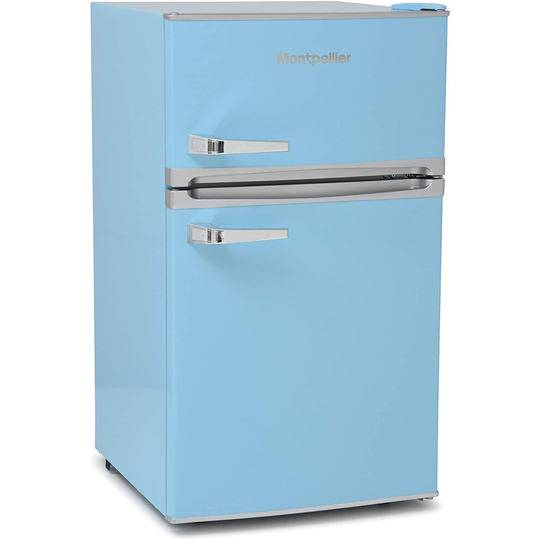 Montpellier Under Counter Retro Fridge Freezer - Pastel Blue