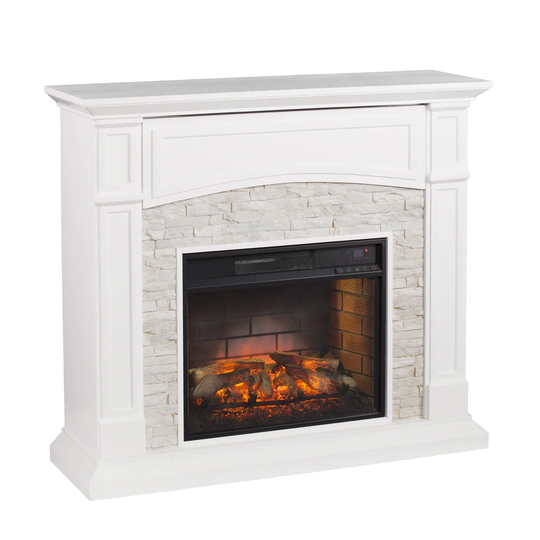 Contreras White Electric Fireplace