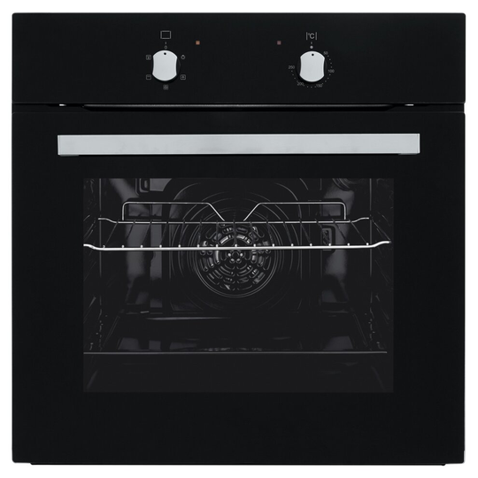 Cookology SFO60BK 60cm Built In Electric Fan Oven - Integrated Single Fan Oven with Grill in Black