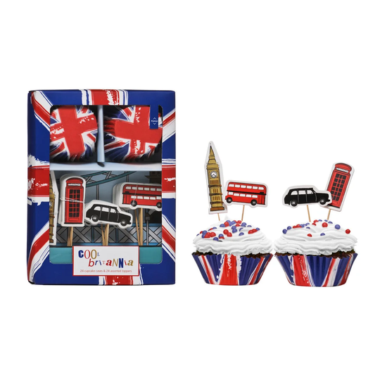 24 Cup Non-Stick Cool Britannia Cupcake Case