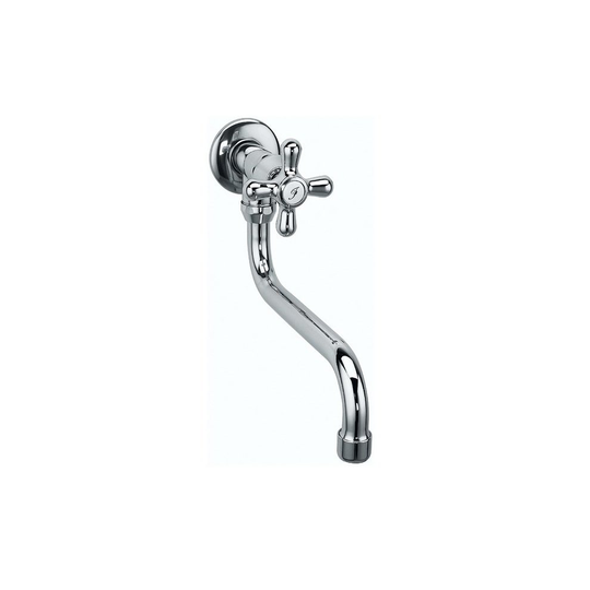 Single Knob Vintage Crosshead Cold Water Wall Mounted Swivel Kitchen Tap Faucet