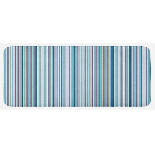 Striped Kitchen Mat Blue Purple Geometric