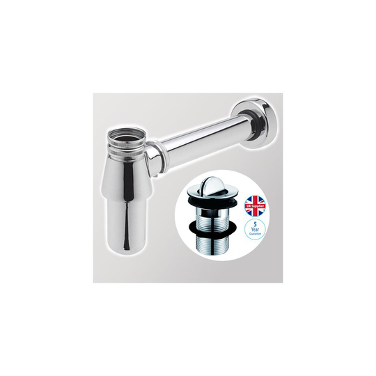 CHROME BOTTLE TRAP WASTE BATHROOM BASIN SINK PIPE SWIVEL WASTE