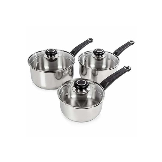 Morphy Richards 970003 Equip 3 Piece Pan Set - Stainless Steel