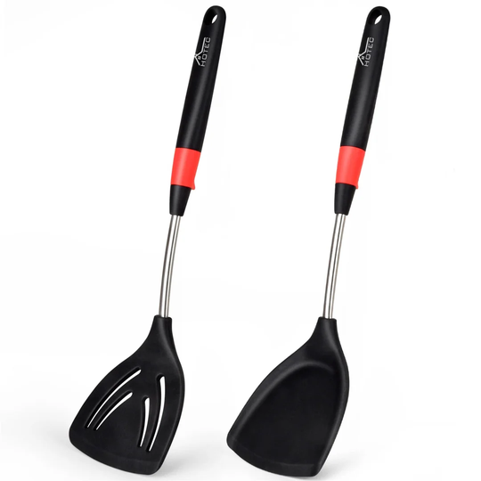 2 Piece Silicone and Stainless Steel Kitchen Utensil Set