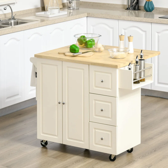 Kitchen Island Cabinet With Drop-Leaf Top, Kitchen Buffet Sideboard For Dining And Living Room