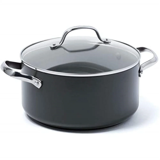 Casserole Dish With Lid, Non Stick, Toxin Free Ceramic Casserole - Induction & Oven Safe Cookware - 20 Cm/3 Litre, Grey