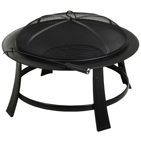 Corfu 53Cm H x 76Cm W Steel Wood Burning Outdoor Fire Pit