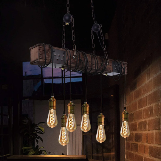 6-Light Kitchen Island Bulb LED Pendant