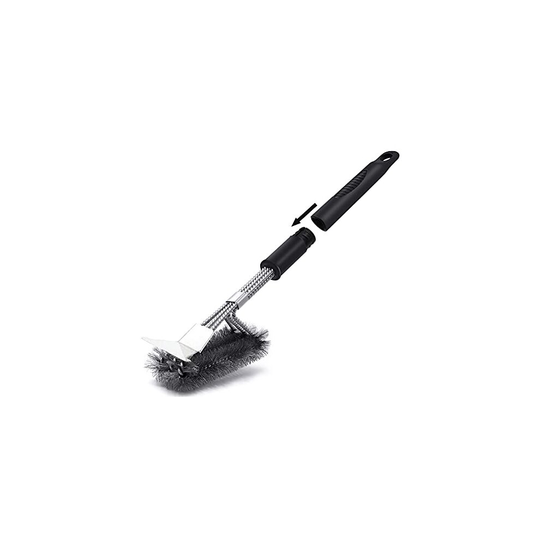 BBQ Grill Cleaning Brush,3 in 1 Stainless Steel Barbecue Grill Brush No Wire Bristles Safe Extended 18 Inch Handle Heavy Duty Durable BBQ Spatula
