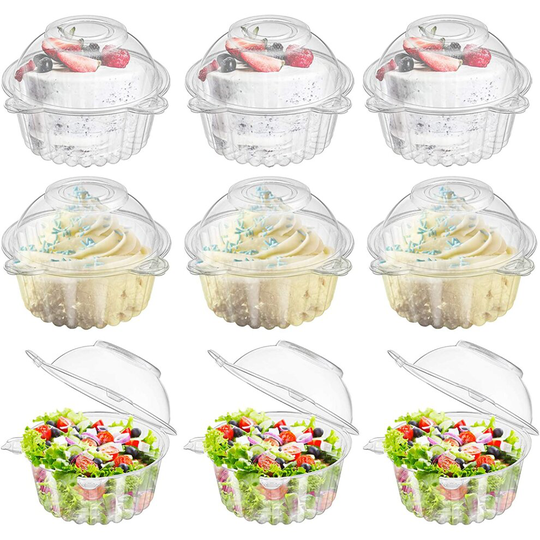 100 Pack Individual Cupcake Holder, Clear Cupcake Carrier Muffin Cases