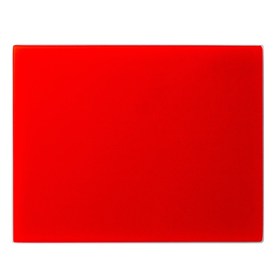 Glass Worktop Saver - Red - 500 x 400mm Non-Slip Kitchen Glass Chopping Board