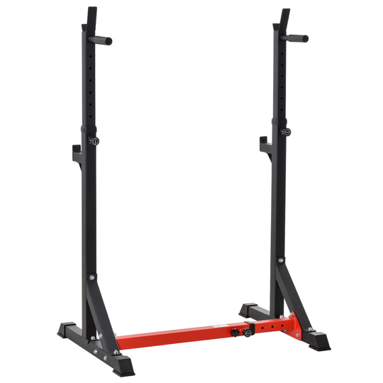HOMCOM Barbell Rack Squat Dip Stand Weight Lifting Bench Press Home