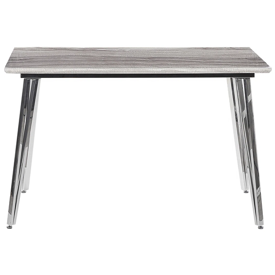 Dining Table 120 X 70 Cm Marble Effect With Silver GREYTON