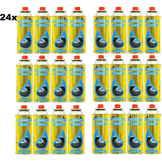(Pack of 24) BUTANE GAS BOTTLES CANISTERS FOR PORTABLE STOVES COOKERS GRILL HEATERS CHEF WAND