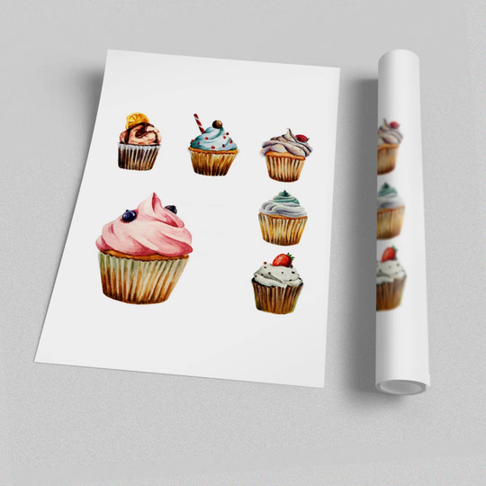 Cupcake 1 - Graphic Art Print on Paper