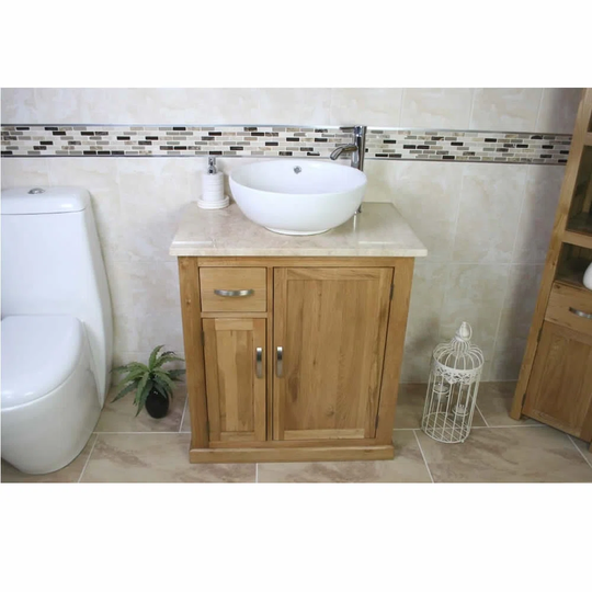 Demartino Solid Oak 750mm Free-Standing Vanity Unit