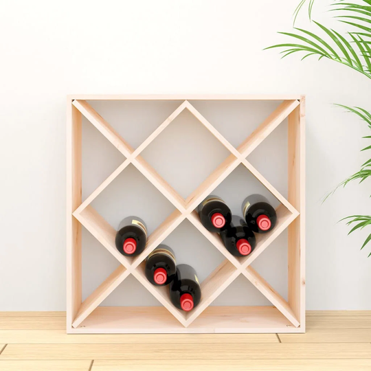 Kywanna 12 Bottle Solid Wood Floor Wine Bottle Rack