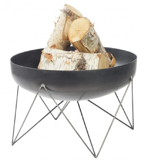 VILIA Garden Brazier 70 Cm In Black Steel