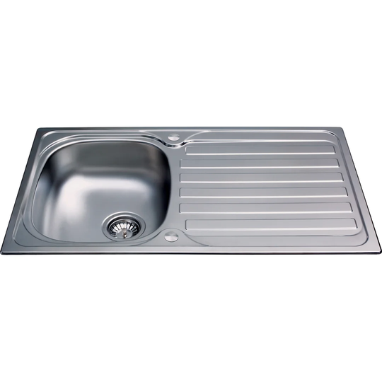 86cm x 50cm Single Bowl Inset Kitchen Sink with Taps