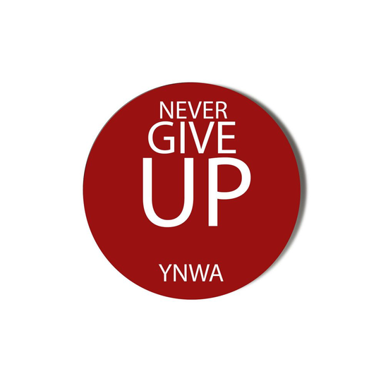 LFC NEVER GIVE UP YNWA RED WHITE LETTERING 75mm Fridge Magnet Bottle Opener