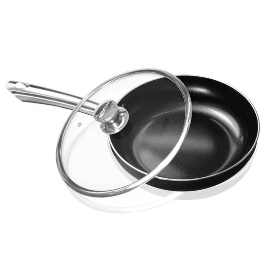 4 Piece Non-Stick Frying Pan Set with Lids