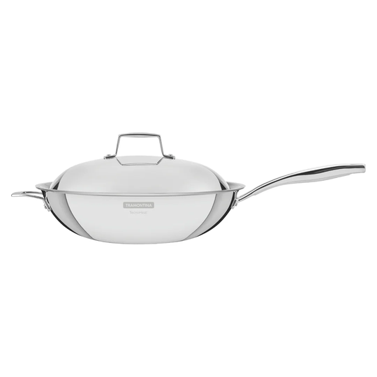 Tramontina Grano 3-PLY Stainless Steel Wok with Lid 32 cm (5.2l)