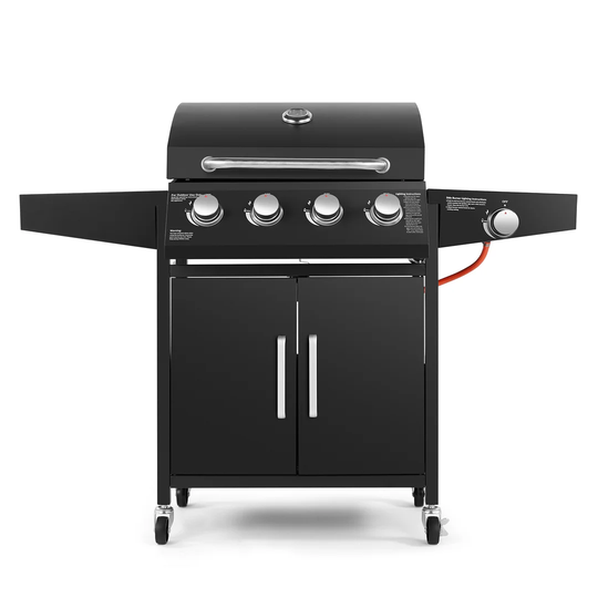 Camella Dakota Fields 4 - Burner Free Standing Natural Gas 10000 BTU Gas Grill with Side Burner and Cabinet