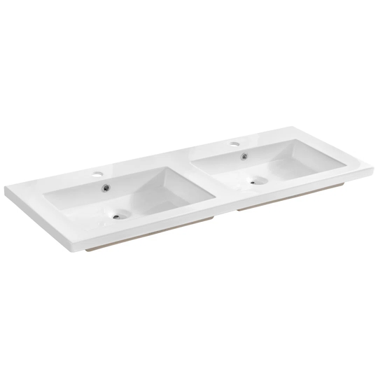Patillo White Ceramic Rectanglar Bathroom Sink with Overflow
