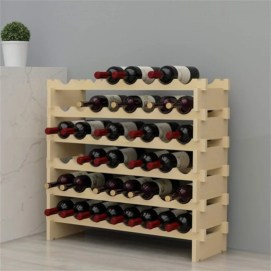 Ventura 48 Bottle Floor Wine Bottle Rack in Light Brown