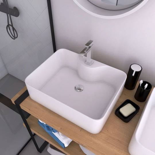 Musselman Ceramic Rectangular Bathroom Sink with Faucet and Overflow