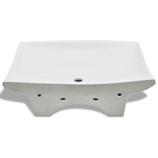 Markel Ceramic Rectangular Bathroom Sink