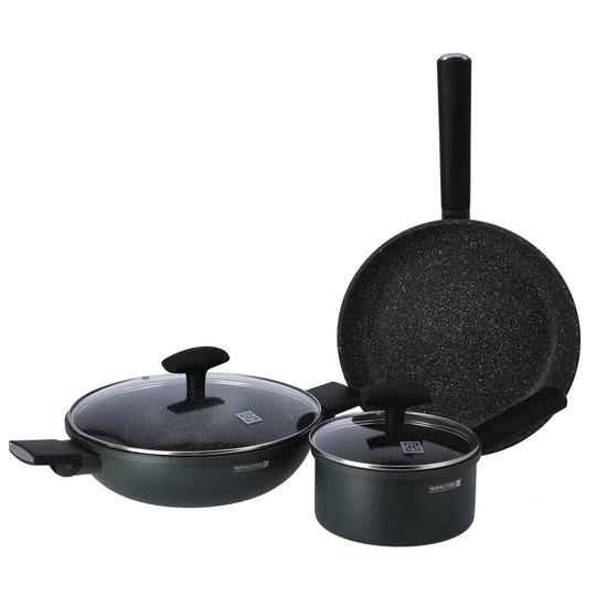 Royalford 3 Pieces Aluminum Non Stick Cookware Set