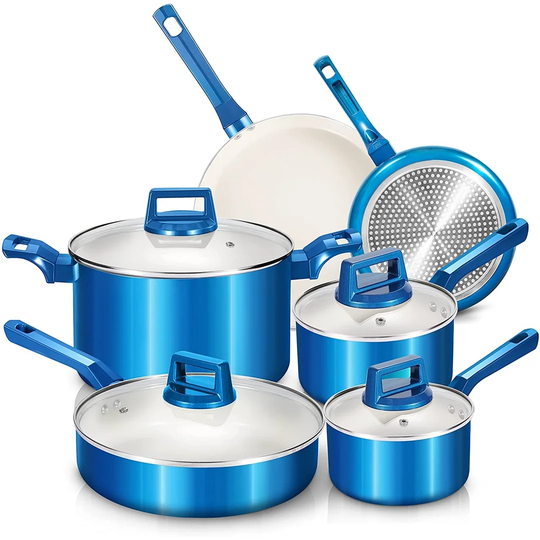 Belfry Kitchen Hollier 10 Piece Stainless Steel Non Stick Cookware Set