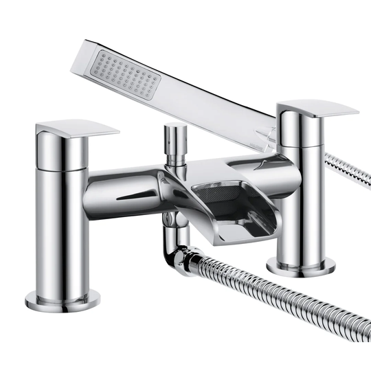 Glide Deck Mounted Waterfall Bath Shower Mixer