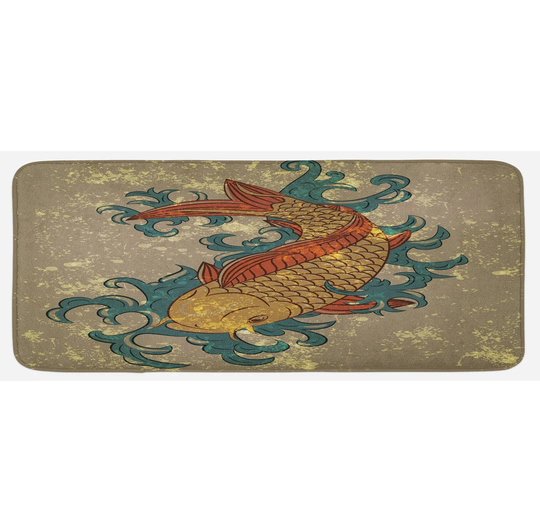 Vanesa Japanese Koi Fish Art Kitchen Mat
