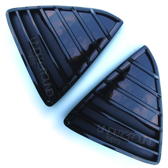 Gloss Black Front Bumper Lower Triangle Grille Right Drivers & Left Passenger Side to fit Ford Focus Mk3 2011 -2014