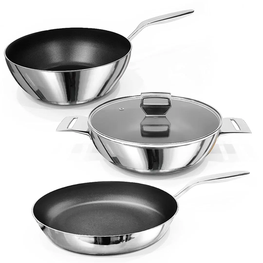 Belfry Kitchen Hidalgo 4 Piece Stainless Steel Non Stick Cookware Set