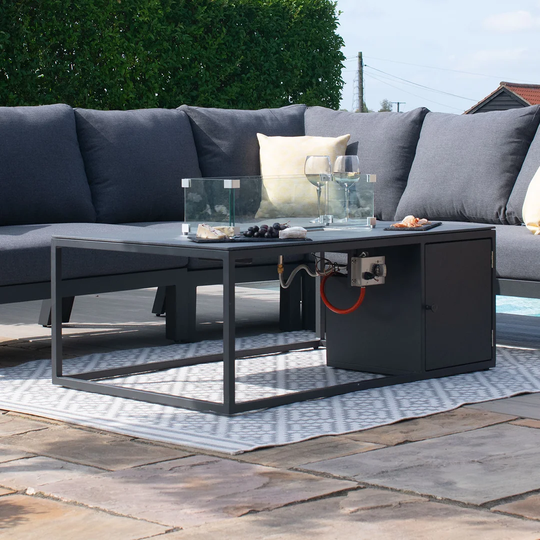 38Cm H x 134Cm W Aluminium Propane Outdoor Fire Pit Table