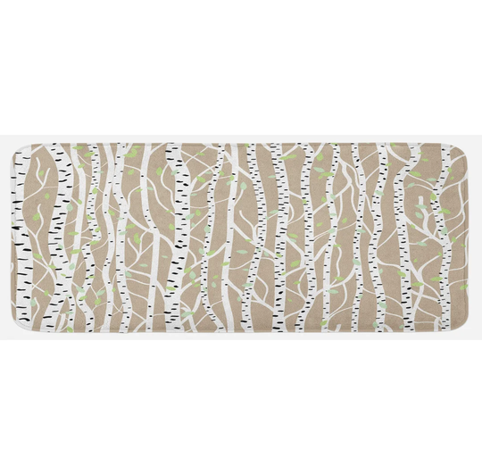 Bruns Birch Tree Trunks Black Spots Kitchen Mat