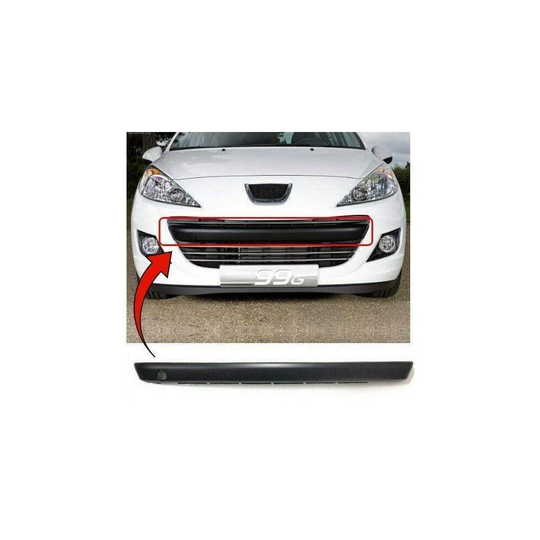 Peugeot 207 2009-2012 Front Bumper Grille Centre Moulding Primed W/O Tow Eye Cover