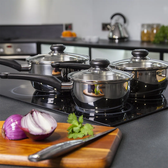 3 Piece Pan Set-Stainless Steel, Set Of 3