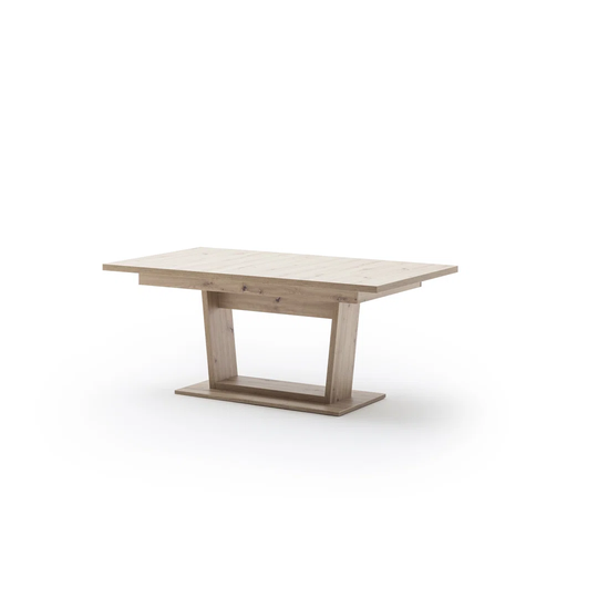 280 Cm Extendable Self-Storing Leaf Solid Oak Trestle Dining Table