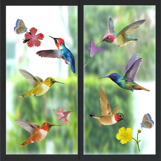 29 Piece Big Hummingbirds Window Decal Set