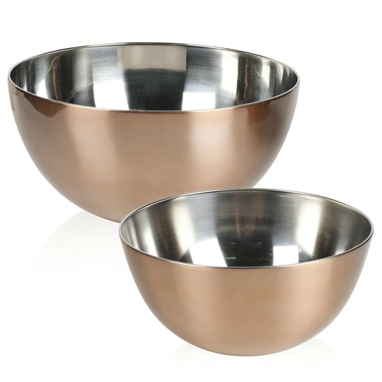 Rose Gold Metal Bowl 24.5Cm Diameter 19Cm Diameter