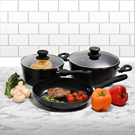 Schallen Black 5pc Non Stick Forged Ceramic Pan Set