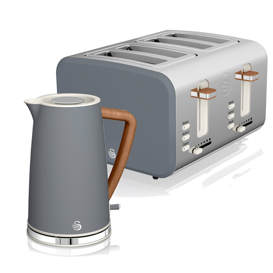 (Grey) Swan Nordic Kettle & 4 Slice Toaster Set