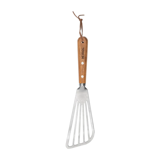 Heirol Stainless steel spatular with hole 30 cm Beech
